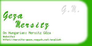 geza mersitz business card