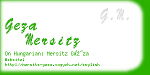 geza mersitz business card